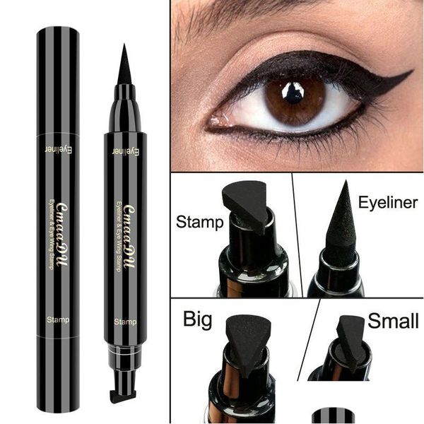 Altri articoli di bellezza per la salute Cmaadu Wing Stamp Eyeliner Pen Liner Seals Stamps Impermeabile Doppia testa Grande e piccola Due dimensioni per Sele Dhf0R