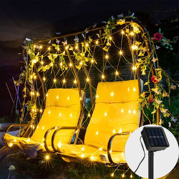 Outra decoração de casa Solar Pesca Net Luzes Ao Ar Livre À Prova D 'Água Led String Star Festivo Ambiente Jardim Gramado Decorativo Noite Festa Aniversário 230919