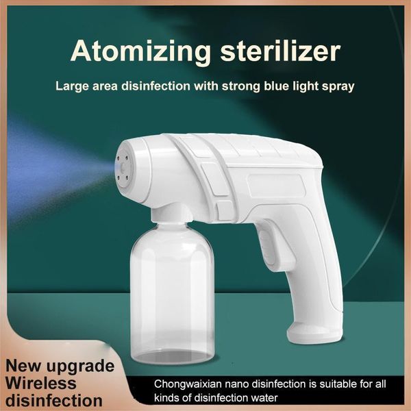 Pulverizadores Atomizadores Esterilizador Detalhes sobre sem fio Nano Blue Light Steam Spray Desinfecção Pulverizador Pistola de carregamento USB Suprimentos de jardim 230920