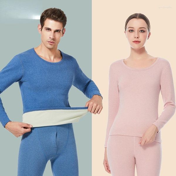 Intimo termico da uomo Set invernale da uomo Blu caldo casual Hight Stretch Long Johns Set pigiama da donna