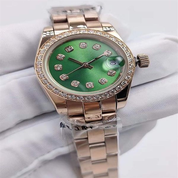 Orologio meccanico automatico da donna di alta qualità da 26 mm, orologi con diamanti da donna, fibbia in acciaio inossidabile, sportivo, impermeabile, fa300v