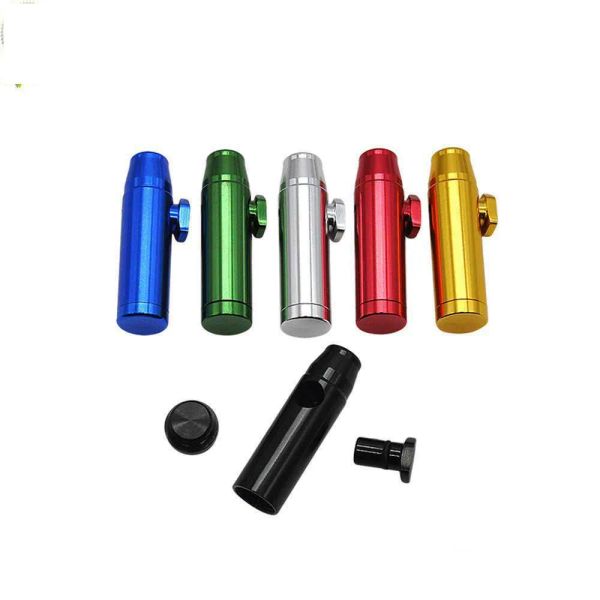 wholesale Tappetino da taglio 1 pezzo Dispenser per tabacco da fiuto in metallo Rocket Snorter Sunff Sniffer Portatile in lega di alluminio Consegna a goccia Ufficio Scuola Busin ZZ