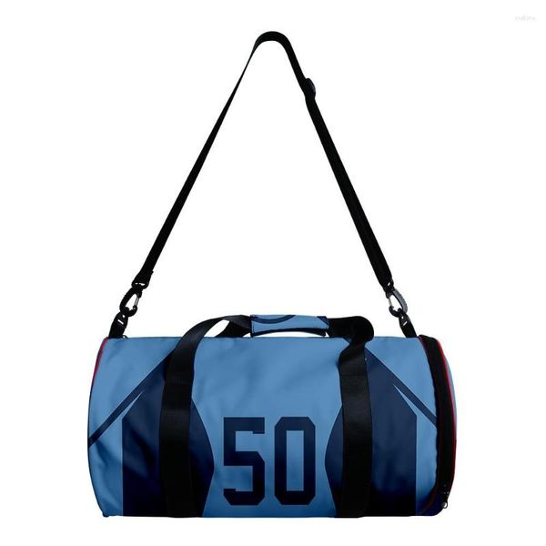 Duffel Bags Classic Blue Lock 3D Impressão Grande Capacidade Viagem Barril Forma Crossbody Bag Meninos Meninas Esportes Ao Ar Livre Ginásio Yoga