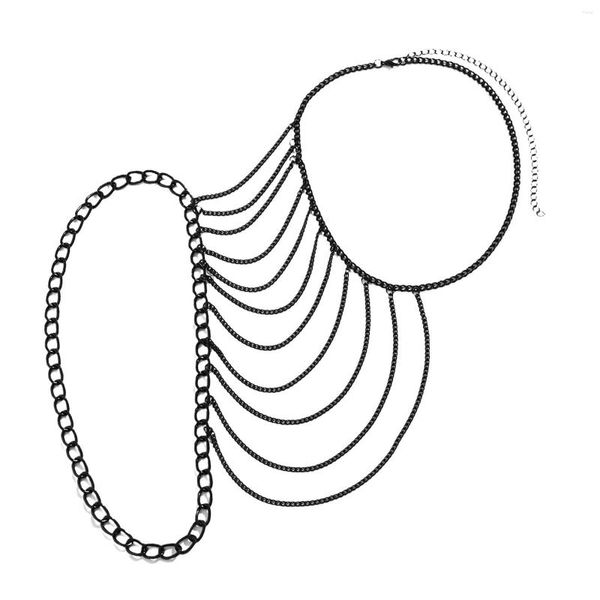 Zincirler Gerişici Kolye Omuz Zinciri Takı Moda Kulüp Bar Chunky