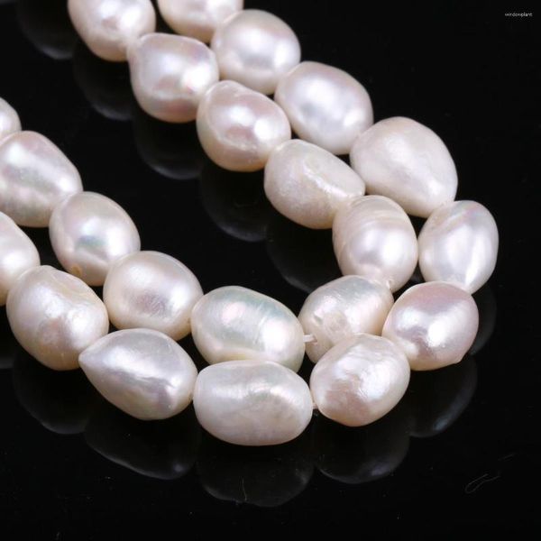 Catene Perle sciolte bianche irregolari naturali Perline 10-11 mm Ciondoli di pietre preziose per bracciale collana Gioielli artigianali da cucire