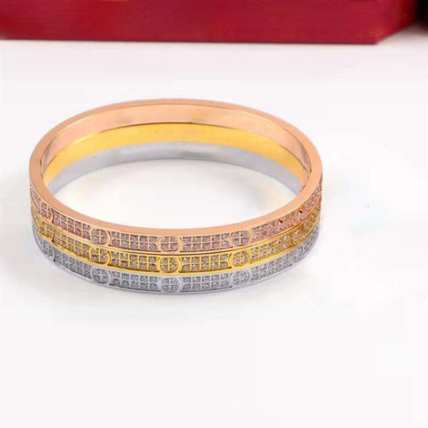 Modedesigner-Design Diamant-Schraubendreher-Armband nicht verblassen Rose Weißgold Liebe Armreif Armbänder Liebhaber Herren Damen Schmuck GIF294L