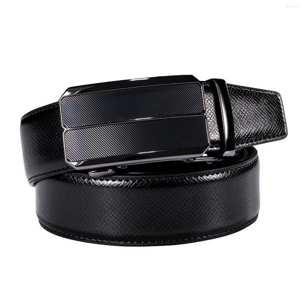 Cintos Dubulle Preto Genuíno Couro Mens Fivelas Automáticas Catraca Cintura Cinto Para Homens Jeans Vestido Marido Filho Presente