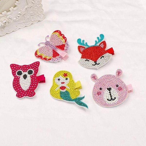 Accessori per capelli Boutique Big Glittery Drill Strass Animal Hiar Clip Orsetto Forcine Barrettes Per Neonati Bambini Ragazze