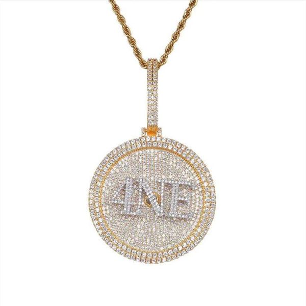 5x5cm nome personalizado medalha pingentes estilo hip hop masculino rotação colar corrente qualquer fonte letras números símbolos color2816