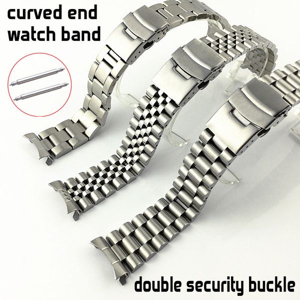 Assista Bandas Sólido 316L Aço Inoxidável Pulseira 18 19 20 21 22 23 24 26 28 30mm Curvo End Watch Band Strap Substituição Pulseiras Pulseira 230921