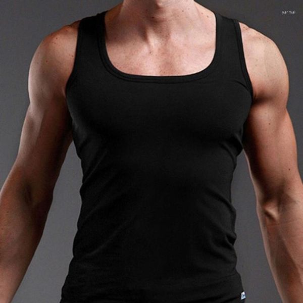 Regatas masculinas camisetas masculinas roupas de ginástica casuais colete verão ginásio algodão legal fitness sem mangas slim