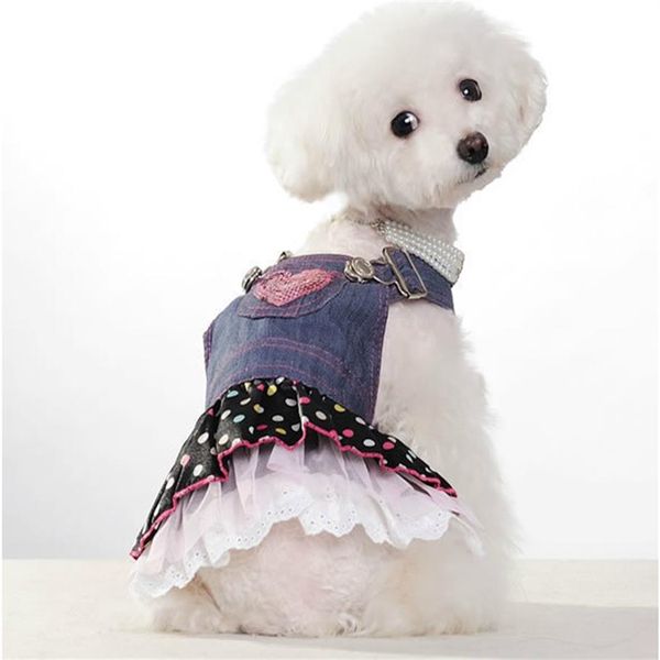 5 adet çok yeni varış bahar yaz evcil köpek kıyafetleri evcil hayvan dışarıları jean elbise evcil hayvan etek xs-xl200y