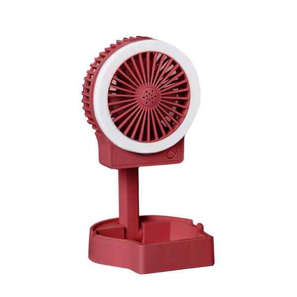 Ventilador portátil Mini Ventilador de mesa Modelos de bateria Ventilador USB de 3 velocidades com luz LED