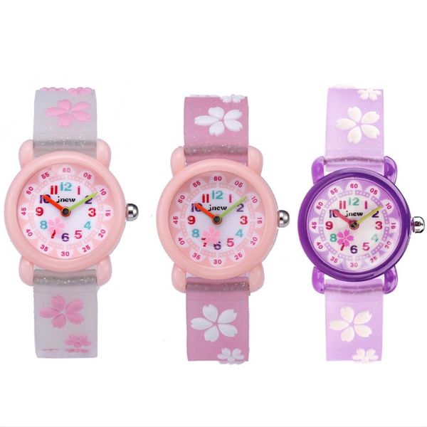 Jnew marca quartzo crianças relógio adorável dos desenhos animados meninos meninas estudantes relógios banda de silicone relógios de pulso das crianças gift221p