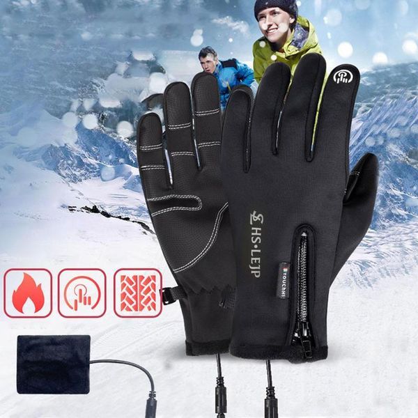 Ski Gloves Heated USB Rechargeable Battery Powered Electric Hand Warmer Support Fingertip Touchscreens For Hunting Fishing 230920
