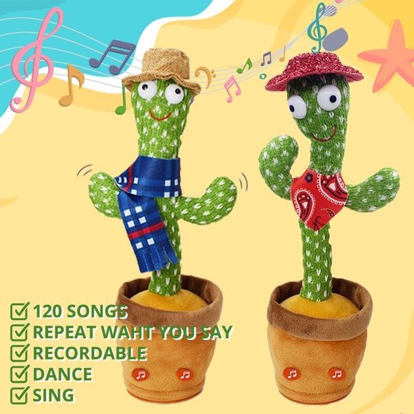 Bambole di peluche Casuali 1PC Cactus danzante Imparare a parlare 120 canzoni Bambola che si torce Morbido peluche che si dimena Registrando la bambola Accompagna un regalo carino e divertente 230921