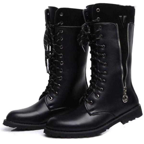 Stiefel Motorrad Hohe männer Winter Zapatos De Hombre Männer Schuhe Militär Kampf Botas