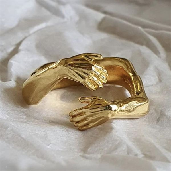 Eheringe Kreative Gold Silber Farbe Liebe Umarmung Ring Niedliche verstellbare offene Ringe für Frauen Männer Modeliebhaber Schmuck Geschenke 230921