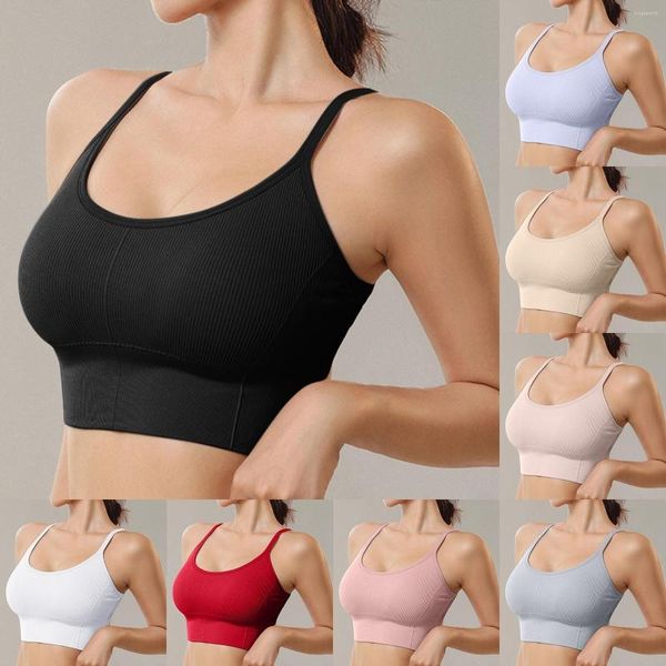 Shaper da donna, comodo cinturino sottile, vestibilità posteriore, sportiva, ad asciugatura rapida e antiurto, stile reggiseno in cotone aperto