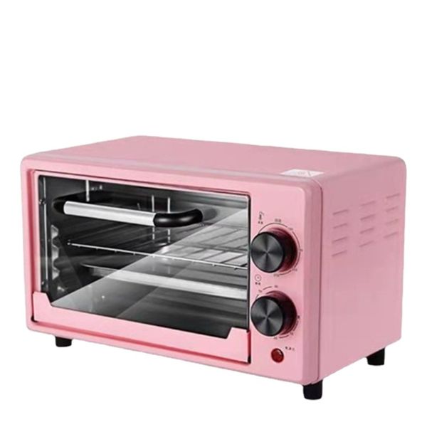 Forno elétrico 12l com função de temporização, acessório de cozinha multifuncional para casa, mini forno verde rosa vermelho hornos para panaderia