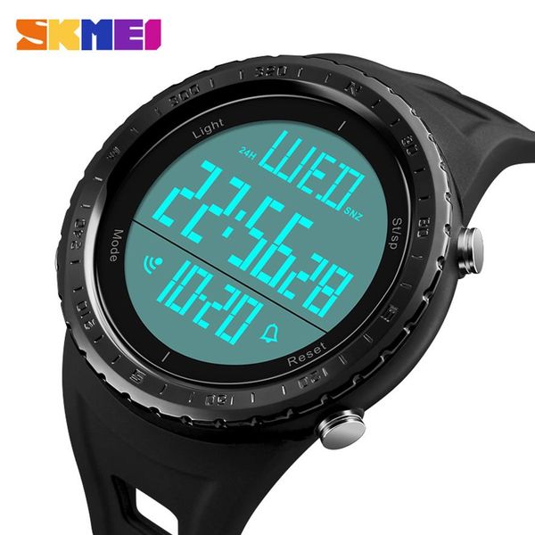 SKMEI Mode Sport Uhr Männer Countdown Chrono EL Licht Uhren 5Bar Wasserdichte Große Zifferblatt Digital Uhr Relogio Masculino 1246280e