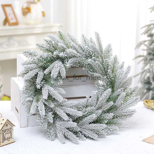 Decorações de Natal 2024 Grinalda de neve de Natal Guirlanda de agulha de pinheiro para Natal Pendurado Ornamento Porta da frente Ano Novo Casa Windown Decoração de parede HKD230921