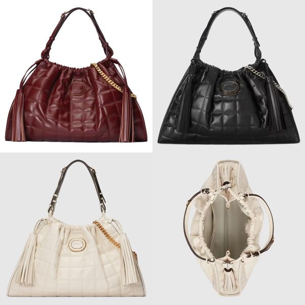 9a Designer Déco Moyen Sac Fourre-Tout Marque De Luxe Femmes Noir Blanc Rouge Sacs À Bandoulière En Cuir Véritable Noir Blanc Sacs À Main Fourre-tout