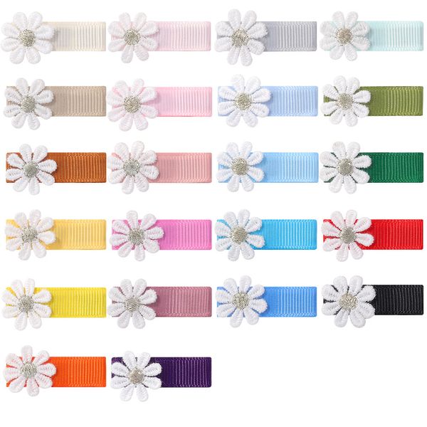 Bébé fleur épingles à cheveux tissu couleur unie ruban Bowknot enfants pinces à cheveux à la main bébé filles Barrettes épingles à cheveux Photo accessoires cadeau 2707