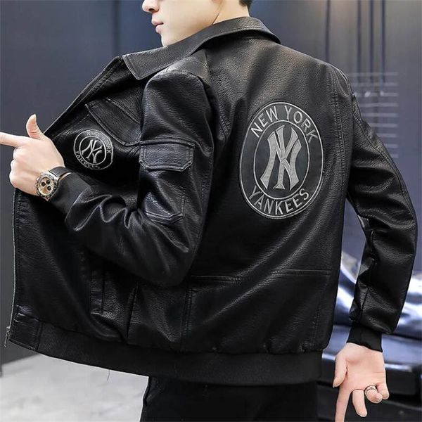 2023 novo estilo de luxo designer jaqueta masculina primavera e outono moda esportes jaqueta couro casual zíper jaquetas roupas M-3XL