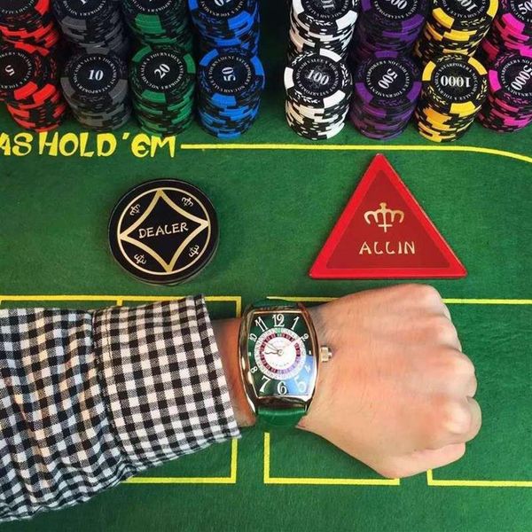 hochwertige Komplikations-Herrenuhr LAS VEGAS Roulette Farbchips Biased Wheel AUTOMATIC mechanische COOL Herrenarmbanduhr 88803369