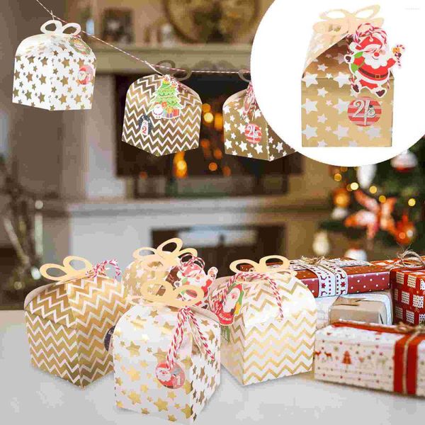 Confezione regalo 24 pezzi Confezioni regalo Scatoline per imballaggio Scatola portaoggetti Natale Cartone bianco Bomboniere per adulti Ospiti Compleanno