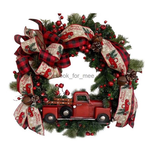 Decorações de Natal Arco de Natal Mini Coroa de Carro Porta de Jardim Decoração de Flores Falsas Festival Galho Berry Acessórios Natural Coordenado Decoração de Casa HKD230921