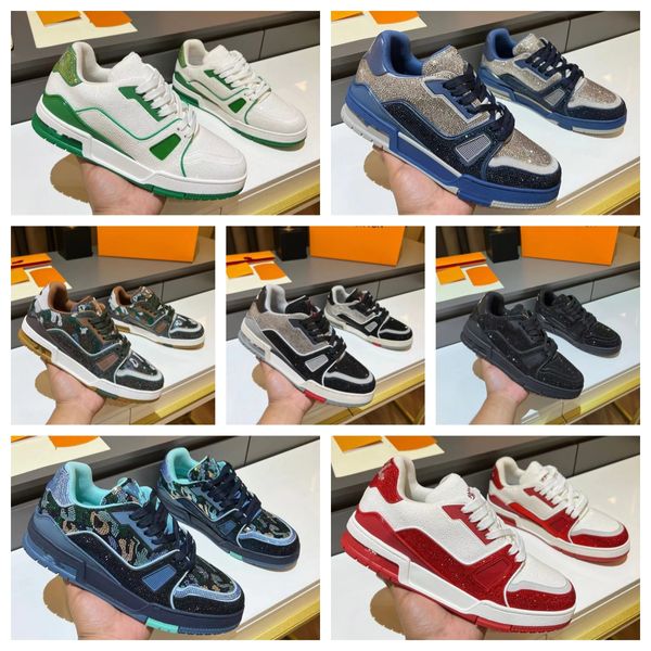 23 Marka Tasarımcısı Yeni Rhinestone Sıradan Moda Plaka Ayakkabı Düşük Top Dantel Up Sıradan Ayakkabı Erkek ve Kadın Modelleri Spor Ayakkabıları Boyut 35-45