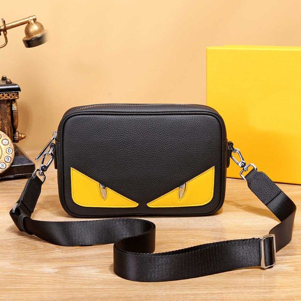 Männer Designer Messenger Bags Kleine Monster Umhängetasche schwarz echtes Leder Mann Brieftasche Top-Qualität Clutch Bag mit Box