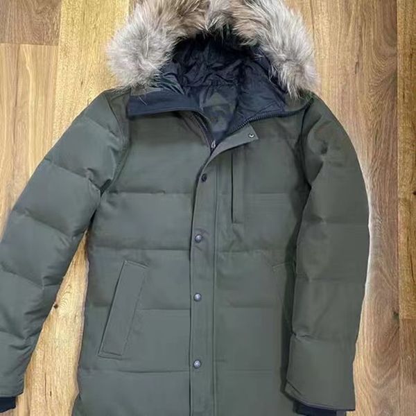 Jaqueta Parkas masculina Outerwear de alta qualidade com capuz de pele de lobo à prova de vento à prova d'água acolchoada Casaco grosso com tampa removível Casacos jaquetas ao ar livre quentes e casuais duráveis