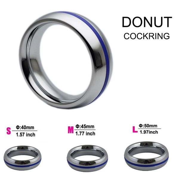 Vibradores Metal Donuts Cock Rings Aço Cockring Penis Delay Ring Ereção Anéis para Homens 40mm / 45mm / 50mm 230920