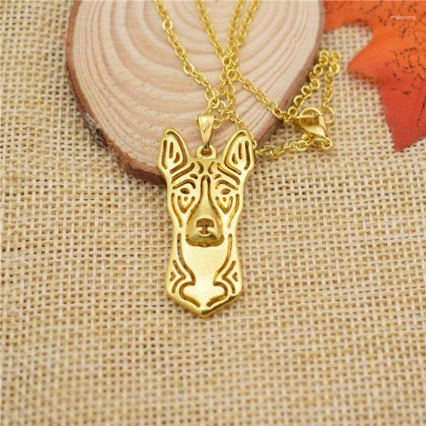 Collane con ciondolo LPHZQH Moda Cartoon Dog Boho Chi Collana Basenji Terrier Choker Donna Collari Gioielli Regalo di Natale Punk