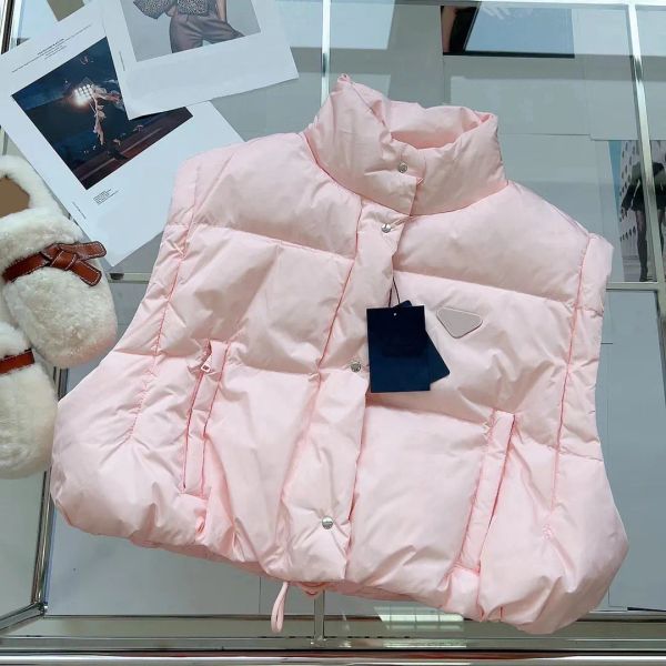 Piumino di lusso di design da donna parka moda maniche triangolari invertite Downs parka Gilet invernale giacche corte pinkwing-12 CXG9218