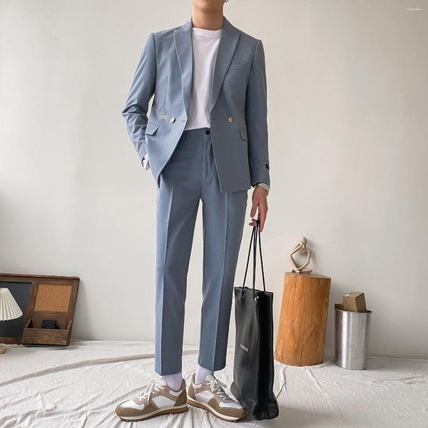 Männer Anzüge 2023 Mode Lässig Lose Männer Koreanischen Stil Herbst Langarm Formale Business-Blazer Femme Kleidung W447