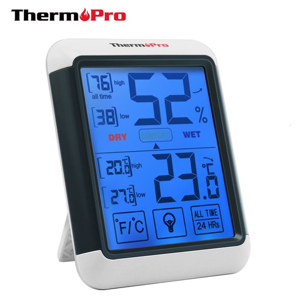 Haushaltsthermometer Thermopro TP55 Digitale Wetterstation Hygrometer Innenthermometer mit Touchscreen und Hintergrundbeleuchtung Luftfeuchtigkeit 230920