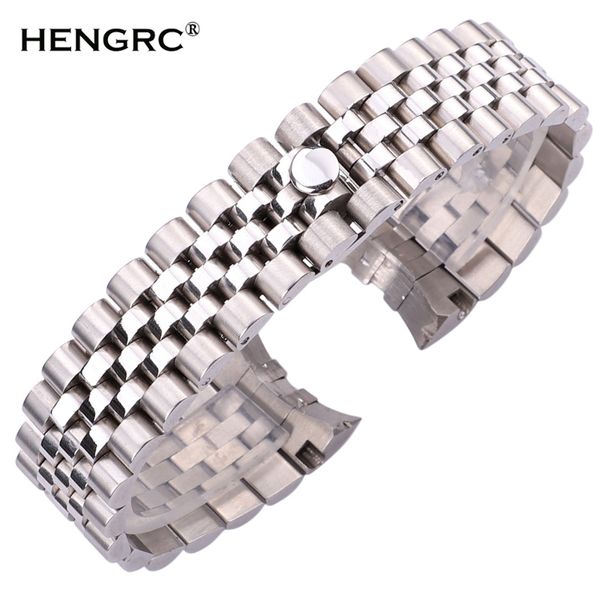 Uhrenarmbänder 20 mm Metall-Uhrenarmbänder Armband Herren 316L Edelstahl Uhrenarmband Damen Mode Uhrenarmband Faltschließe Schnalle Zubehör 230920