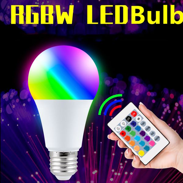 E27 LED lamba Dimmable 16 Renk RGB Ampul 220V LED Sihirli Ampul Spot Işık 5W 10W 15W Akıllı Kontrol LED RGBW LAMB