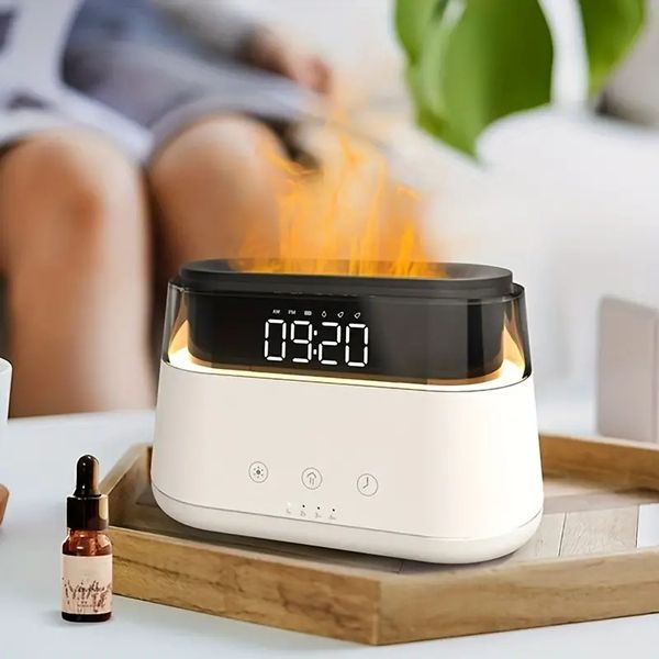 180-ml-Luftbefeuchter mit Diffusor für ätherische Öle für Schlafzimmer, Büro und Yoga – Luftbefeuchter mit kühlem Nebel und automatischer Abschaltung mit Timer und Flammendiffusor