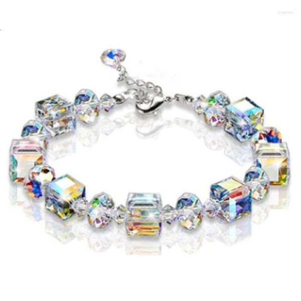 Link pulseiras 2023 bloco pulseira de cristal requintado luxo moda amigável casal personalizado retro barroco conjunto duas pessoas presente