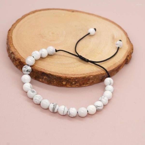 Strand arroz grânulo pulseira pedra natural mão tricô bohemia ajustável branco turquesa originalidade moda simples