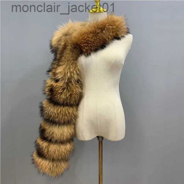 Piel de mujer Piel sintética Moda Otoño Invierno Alta calidad Abrigo de piel de zorro sintético corto Mujer Un hombro Manga larga Chaquetas de visón cálido Abrigo peludo Femme Top J230921