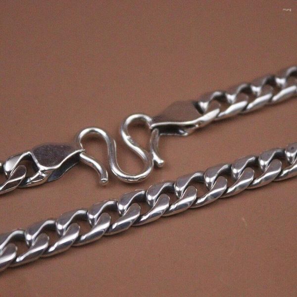 Correntes Real 925 Sterling Silver Colar 8mm Curb Link Chain 21.6inch M-Clasp