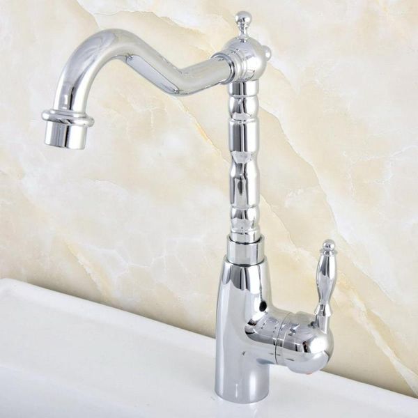 Rubinetti per lavabo bagno Rubinetto Cromo lucido Maniglia singola Miscelatori acqua fredda Lavabo Montaggio su piano Nsf829