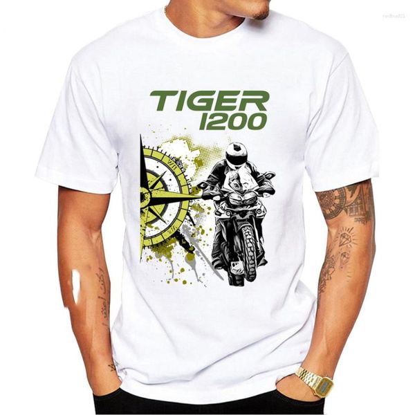 T-shirt da uomo T-shirt a maniche corte Camicia classica dal design tigre 800 900 1200 Sport motociclistico Casual Bianco