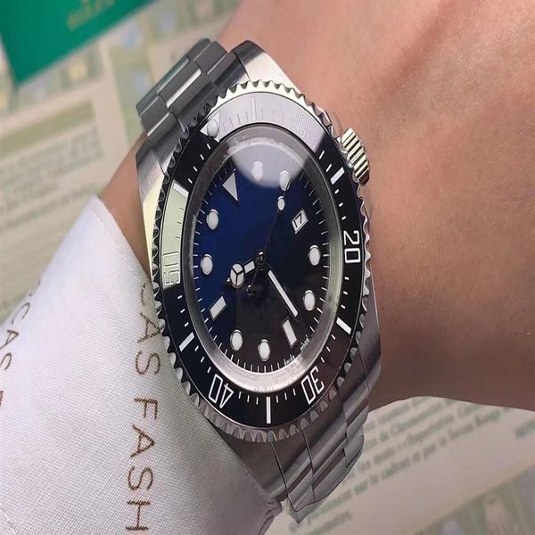 Boutique masculina 44mm relógio mecânico automático super forte espelho mineral pulseira de aço inoxidável montre de luxo relógio de pulso188a